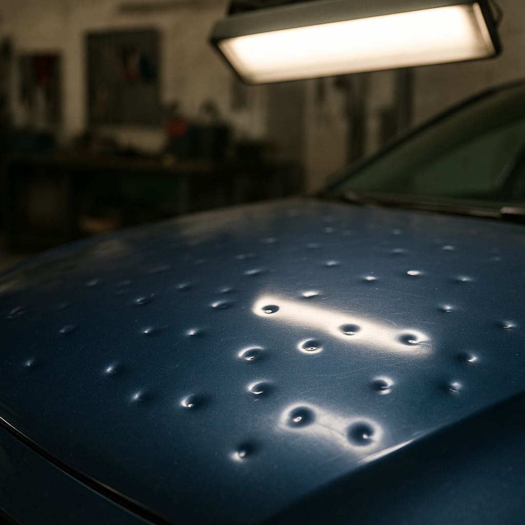 Hagelschaden unter Kontrolllicht